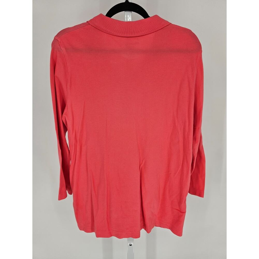 White Stag Womens Sz XL Long Sleeve Polo Collared Shirt Pink Cotton Blend - Picture 3 of 3